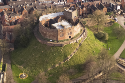 aerial view of castle