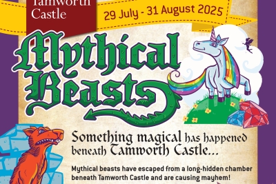 A poster with dragons on